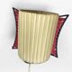 Pair of wall lights with cream silk shade and brass rod from the 1950s