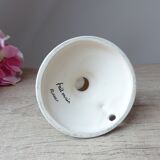 Old Candlestick with Handle in Earthenware from Rouen Floral Decor