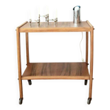 Vintage solid wood serving trolley