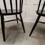 Pair of Scandinavian chairs Fanett by Ilmari Tapiovaara black teak 1960