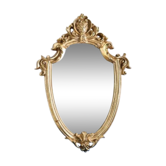 Vintage makeup mirror with gold frame
