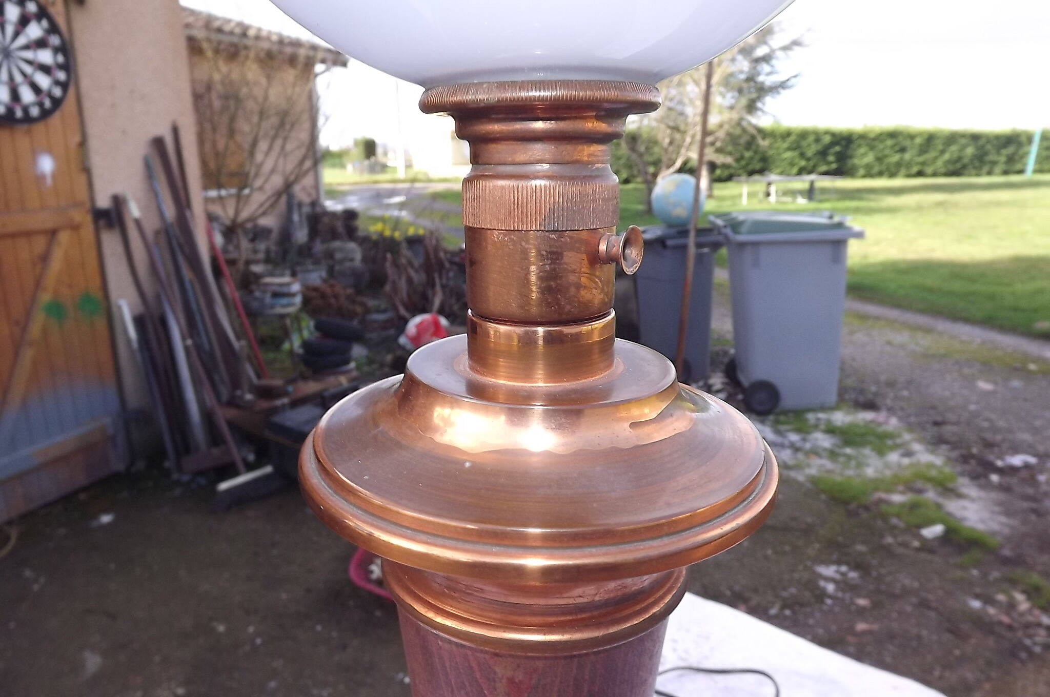 White opaline 50s Mazda lamp