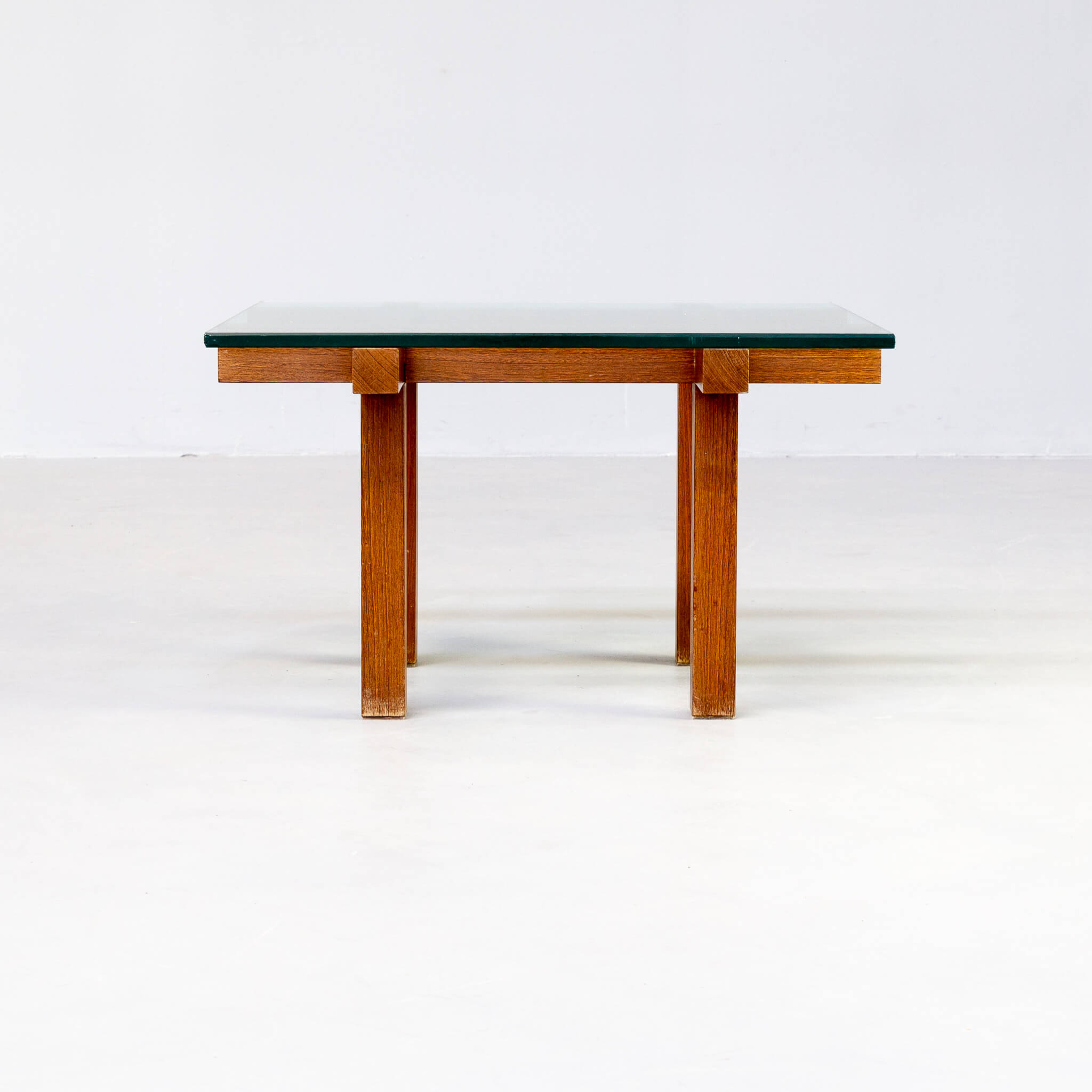 50s Alfred Hendrickx wood and glass coffee table for Belform