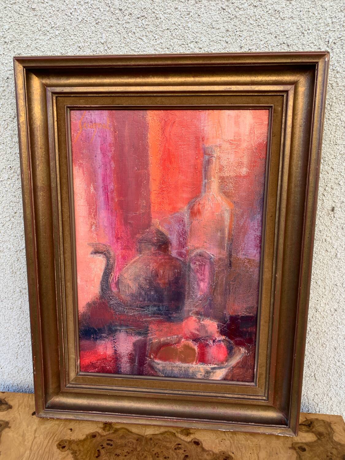 Still life painting made in oil on canvas 71 x 53 cm