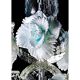 Romantic Transparent Murano Glass Chandelier with White Floral Elements