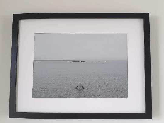 Black and white photograph on aluminium - Saint Malo, Bon Secours swimming pool