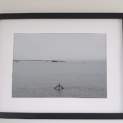 Black and white photograph on aluminium - Saint Malo, Bon Secours swimming pool