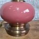 Neo-Victorian table lamp with pink opaline glass and brass – Vintage 1970s