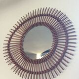 Rattan free-form mirror from the 50s and 60s