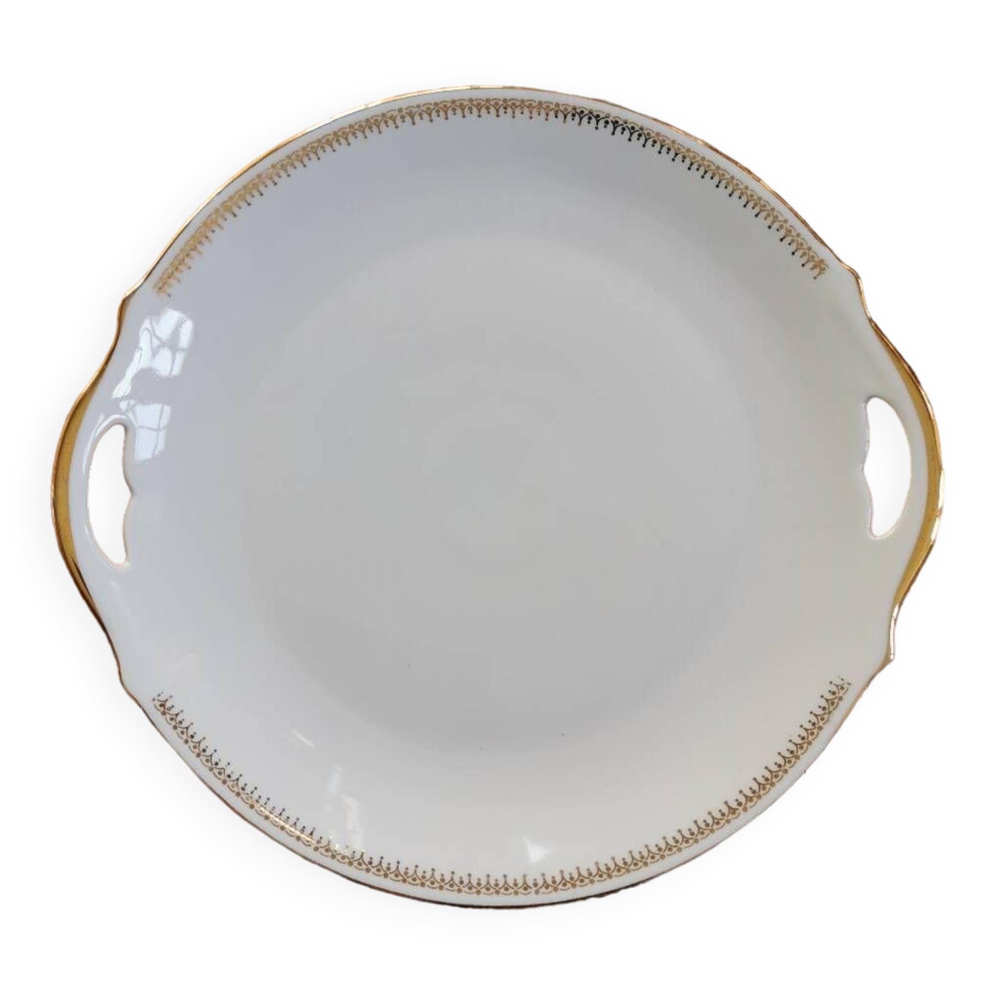 Plat à gâteaux vintage porcelaine CNP