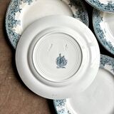 6 Moulin des Loups flat plates in iron clay, “Summer” service
