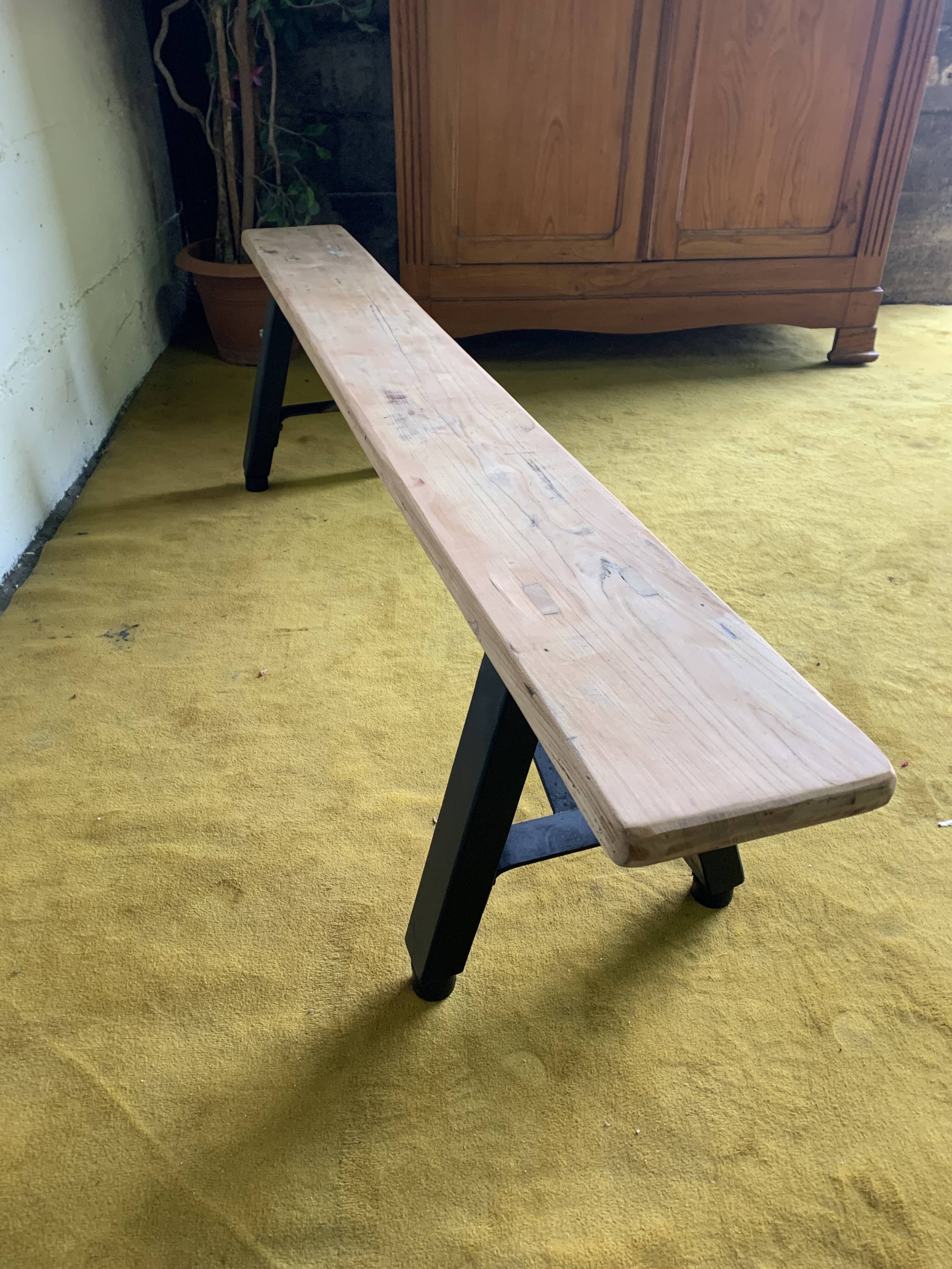 Banc campagne assise bois brut