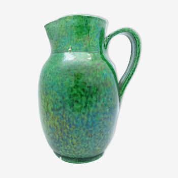 Green ceramic pitcher vase