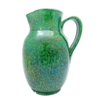 Green ceramic pitcher vase