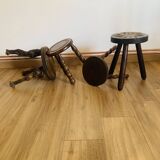 Ensemble de 4 tabourets tripodes