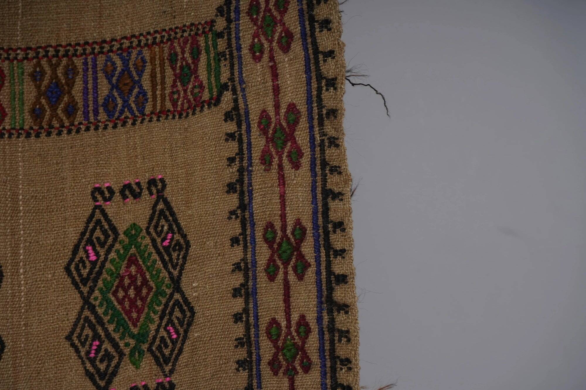 Vintage Turkish hallway rug 58x652 cm