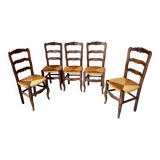 5 straw chairs