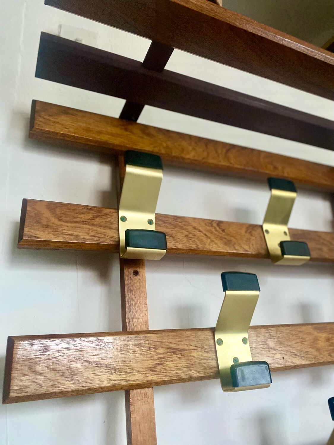 Vintage wall coat rack hooks circa