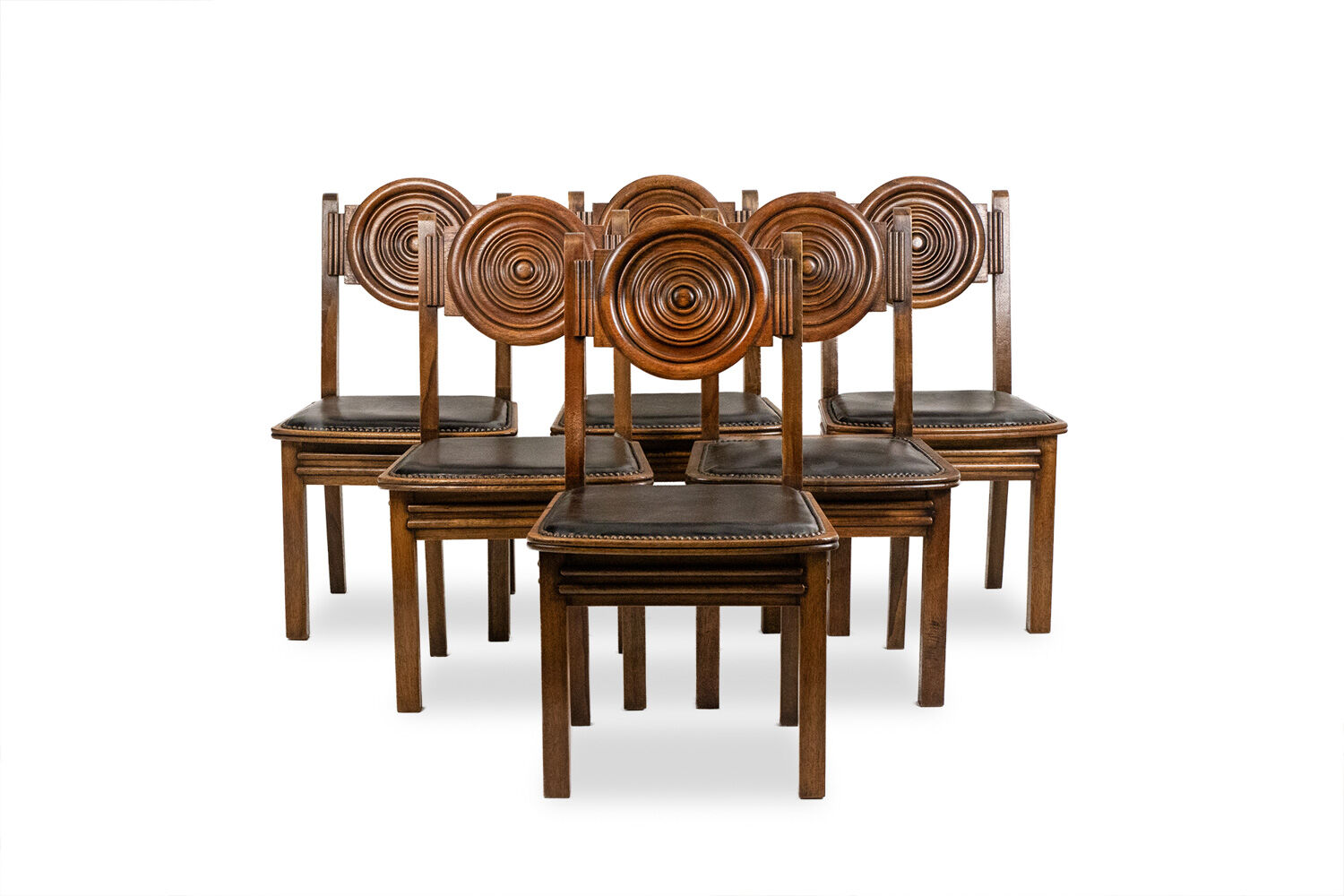 Étienne Kohlmann. Set of 6 Modernist style chairs. 1960s.