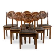 Étienne Kohlmann. Set of 6 Modernist style chairs. 1960s.