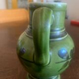 Green ceramic pitcher