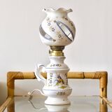 Large handcrafted earthenware lamp from Moustiers