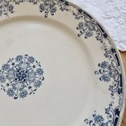 Antique flat plate, ironstone Sarreguemines U&C model Mignon.
