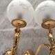 Pair wall lamps gilded bronze atlas globe style louis xv/xvi