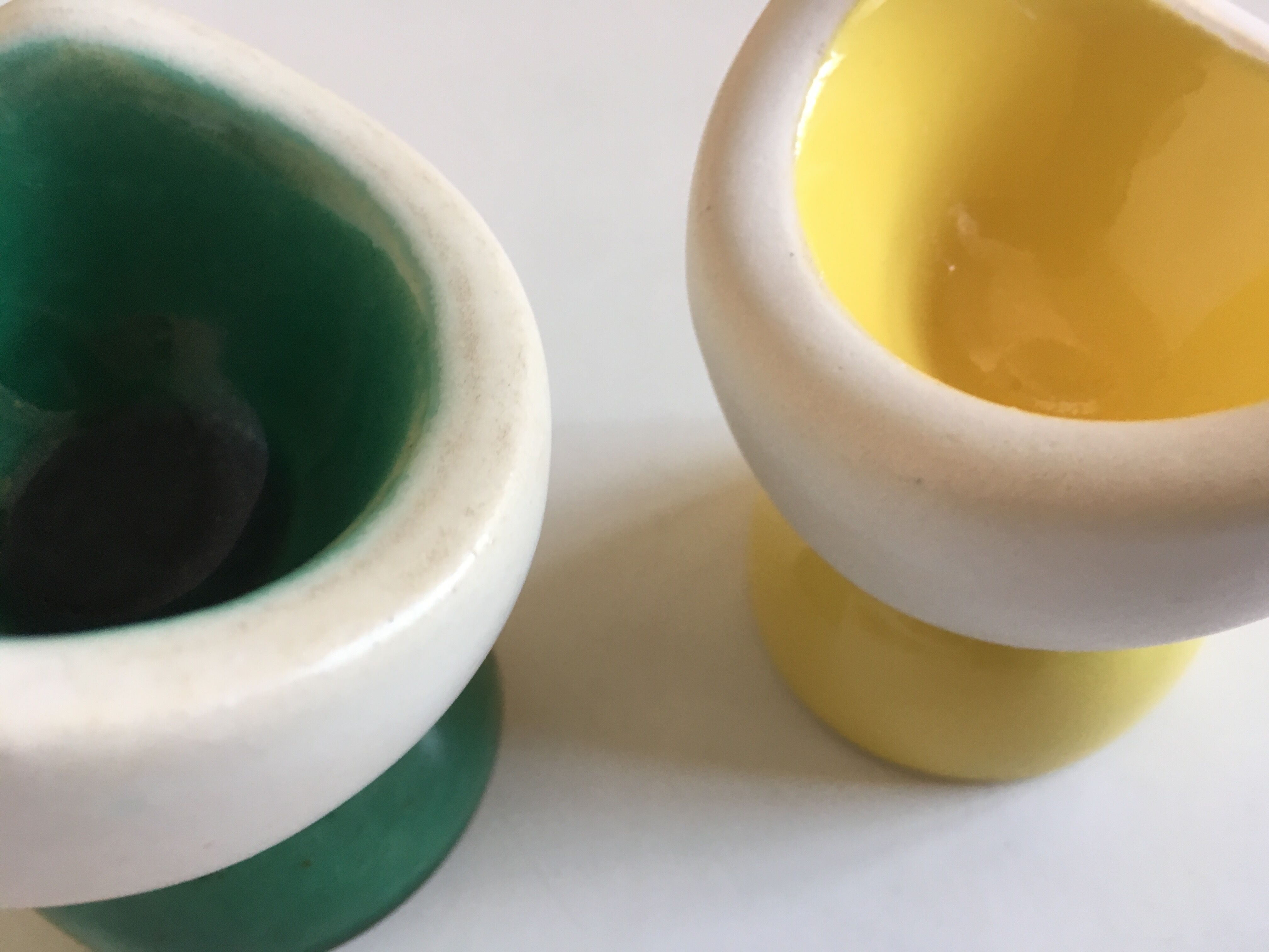 Pair of egg cups modernists workshop ceramic 50