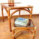 Rattan and smoked glass coffee table set