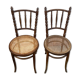 Duo de chaises de bistro cannage, Fischel, bois tourné fin 19eme