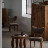 Danish chair from the mid-20th century, dining/office chair in lamb's wool, Eva Koppel, 1950s.