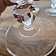 Vintage crystal champagne flutes, low stem (set of 6)