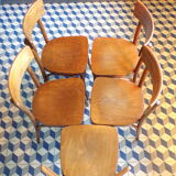 Suite 5 chairs of bistro curved wood