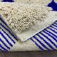 Traditional handmade blue white Berber rug 250cmx150cm