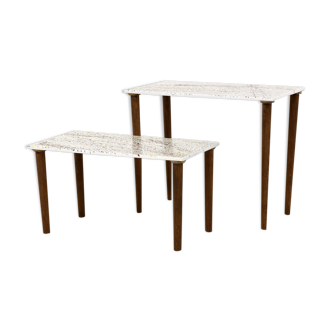 Set de 2 tables en émail, Suède, 1960