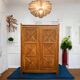 Vintage solid oak cross-braced wardrobe 1940