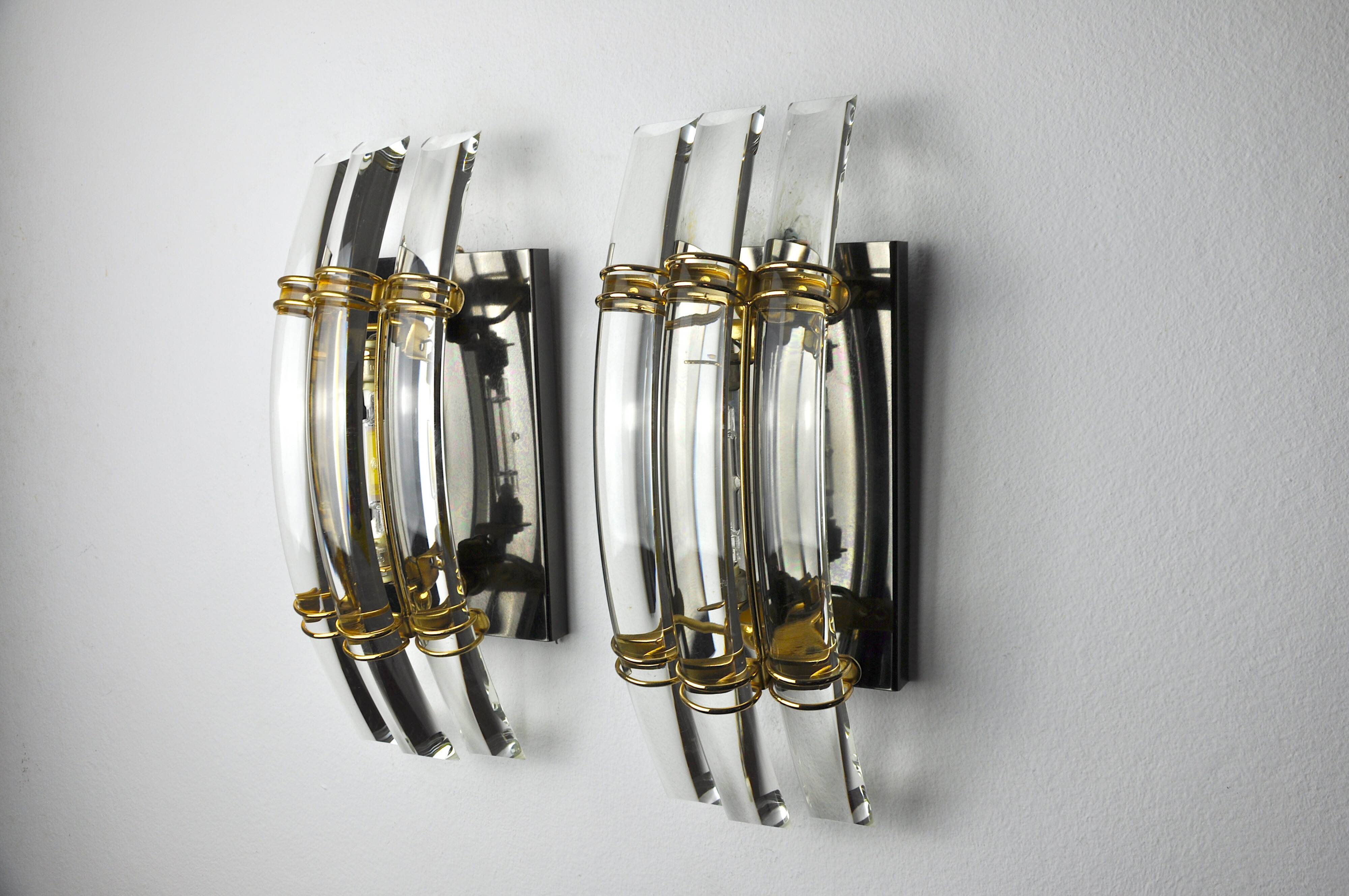 Pair of sconces, Italy, 1970