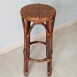 Vintage rattan high stool 60s/70s
