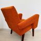 Fauteuil en tissu orange, Allemagne 1960