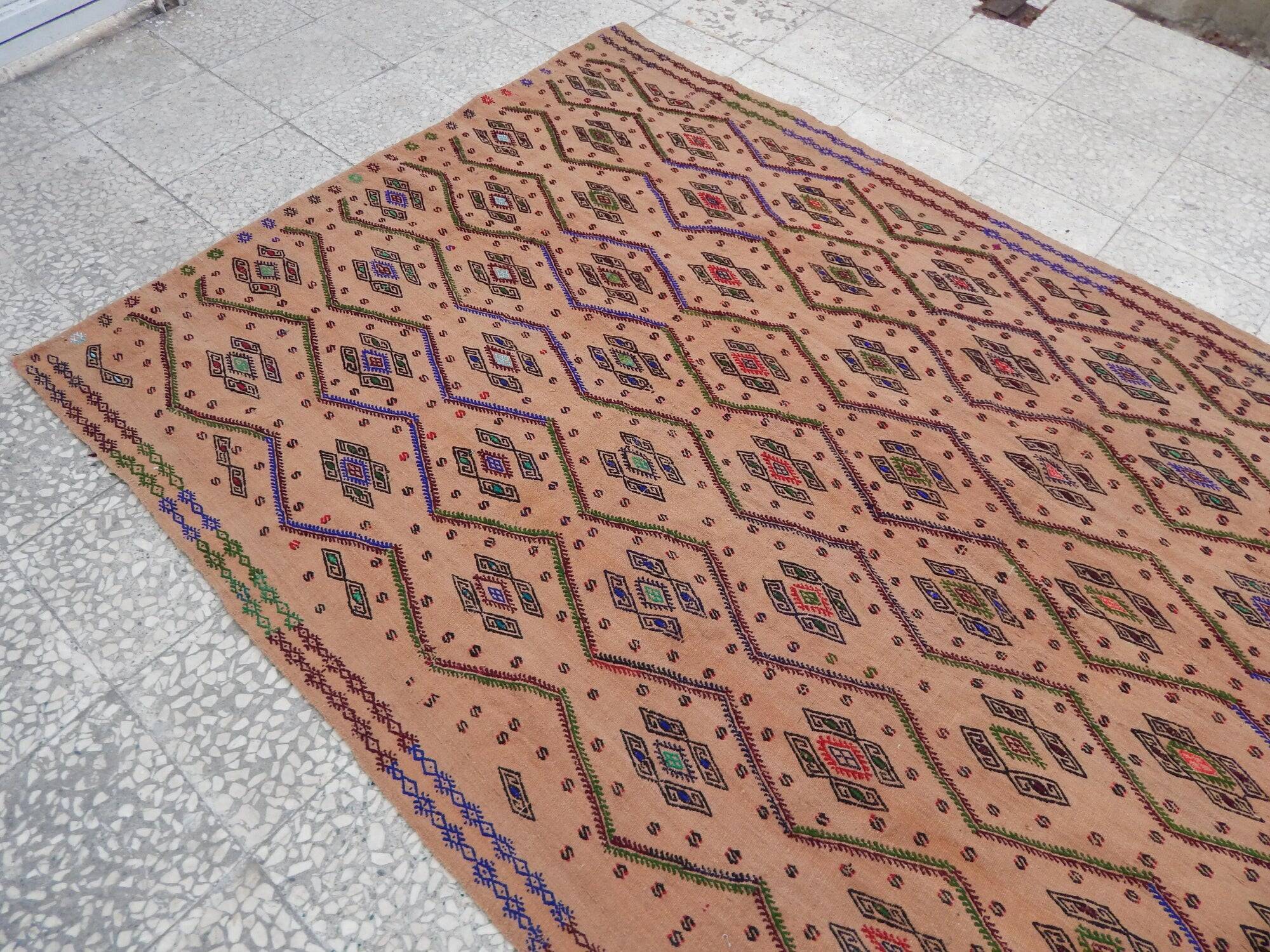 Vintage Turkish kilim, handwoven, 153x287 cm.