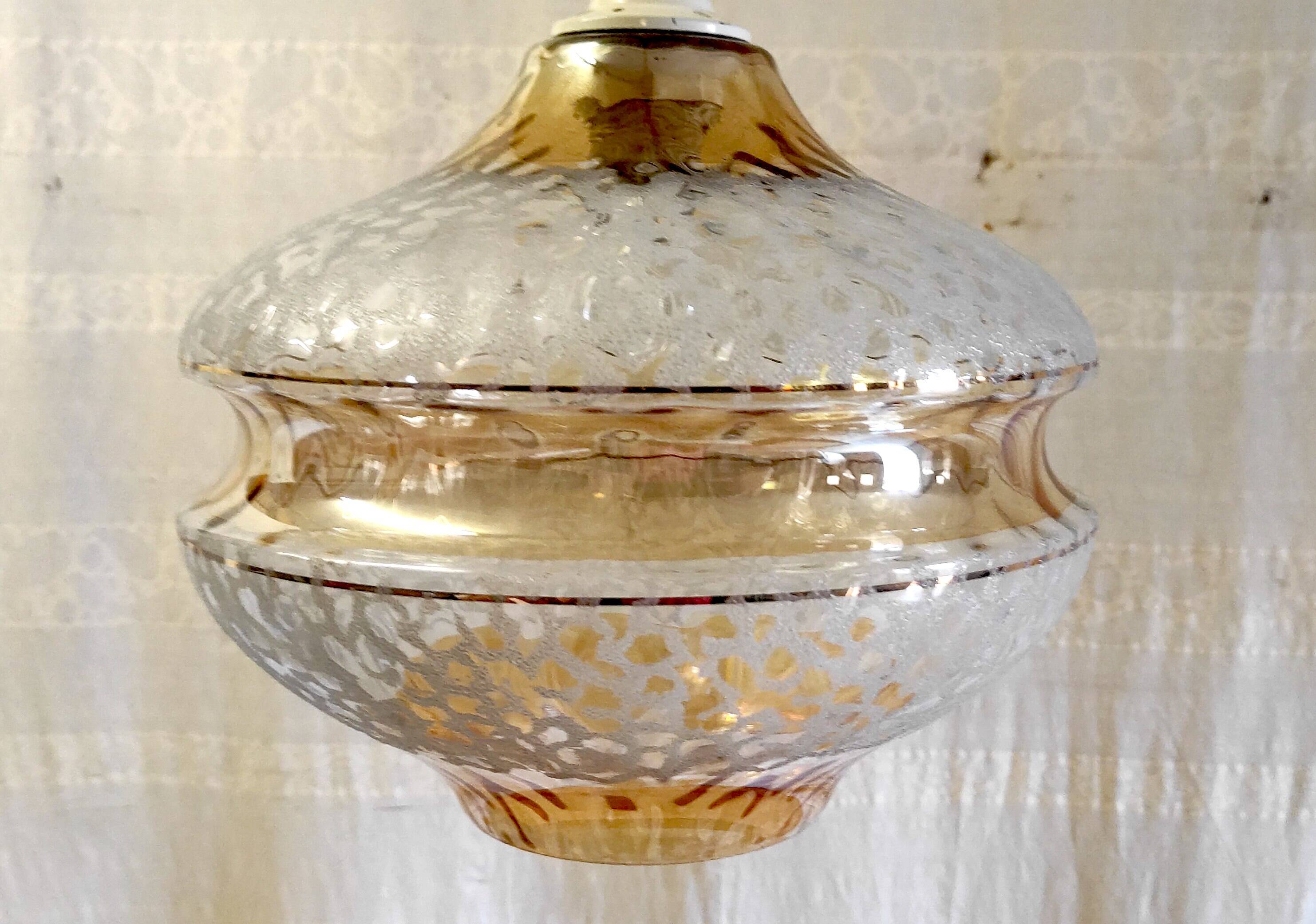 Suspension en verre style scandinave - années 60/70