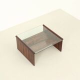 Italian coffee table in rosewood with magazine rack, 1960s.