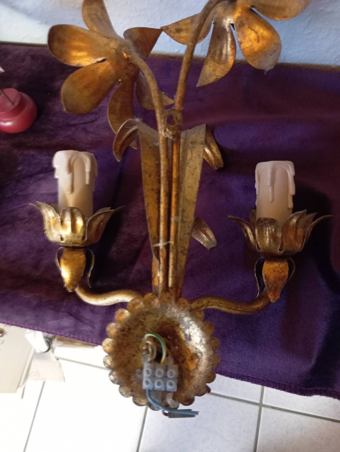 Gold Flower Metal Wall Sconces