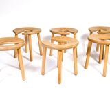 6 tabourets par Antti Nurmesniemi pour le Palace Hotel, 1952
