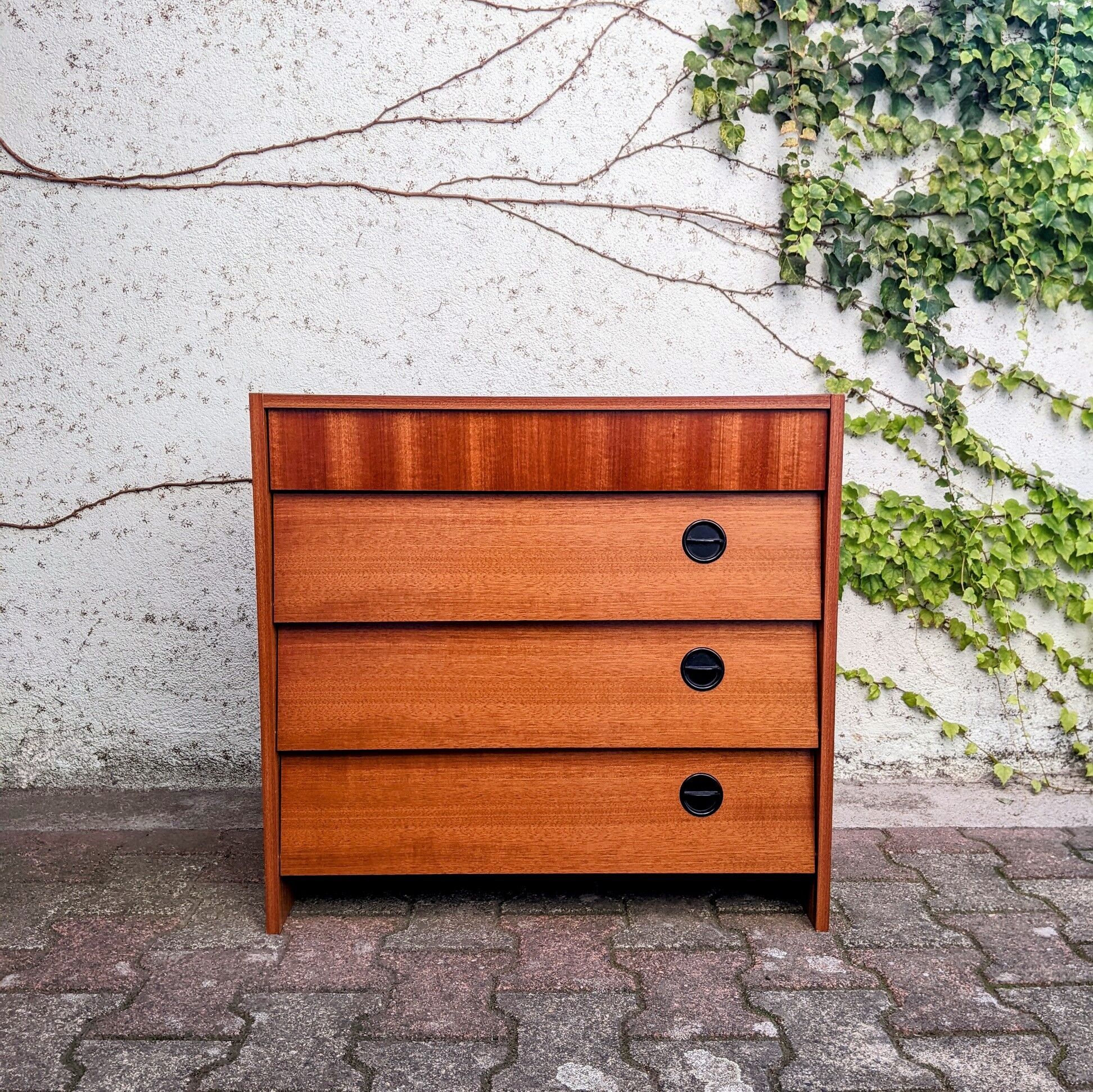 Shoe cabinet teak and oak veneer 60s