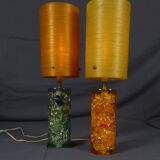 Paire de lampes en résine fractale Prova, 1960's