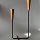 Rare teak and metal candle holder from the mid-century, Denmark, 1960s