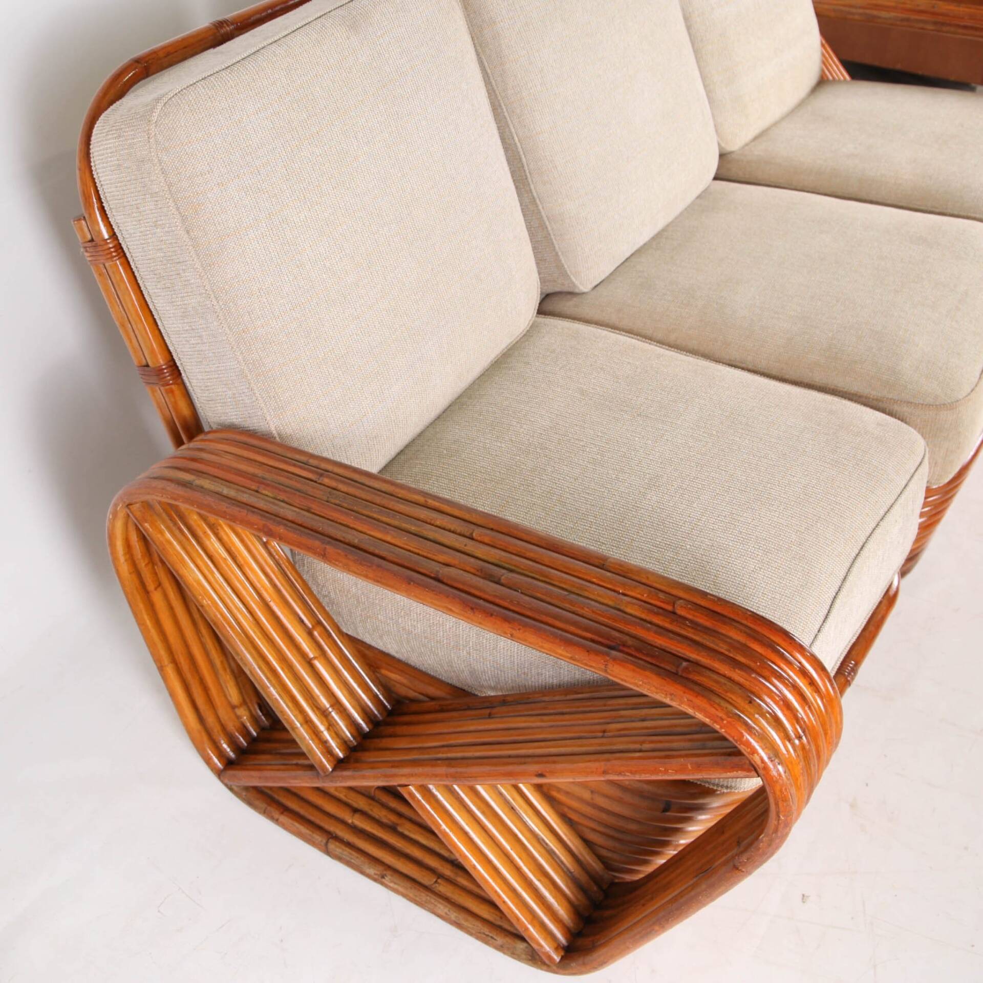 Rattan sofa by Paul Frankl