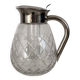 Cut glass and silver-plated metal ice carafe